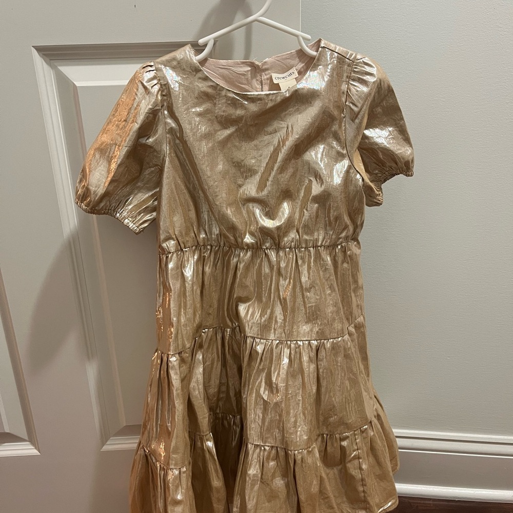 Gold j crew girls dress